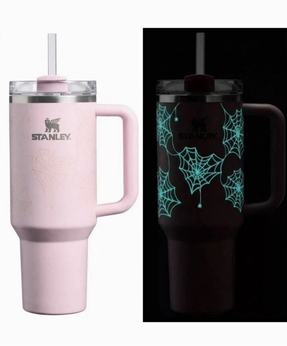 Stanley Pink Sugar Spider Webs 30oz Quencher Halloween 2026 Glow Limited Edition